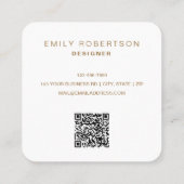 Moderne rode typografie | roze vierkante visitekaartje (Achterkant)