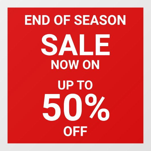 Moderne rode uitverkoop nu in de aanbieding Stijlv Raamsticker (Vel)