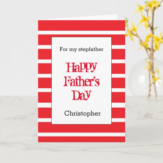 Moderne Rode Vaderdag Kaart (Gele Bloem)