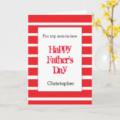 Moderne Rode Vaderdag Zoon-n-Law Kaart (Gele Bloem)