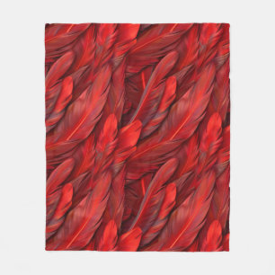 Moderne rode veren fleece deken