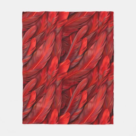 Moderne rode veren fleece deken (Voorkant)
