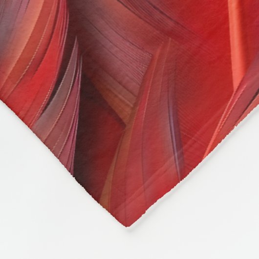 Moderne rode veren fleece deken (Hoek)