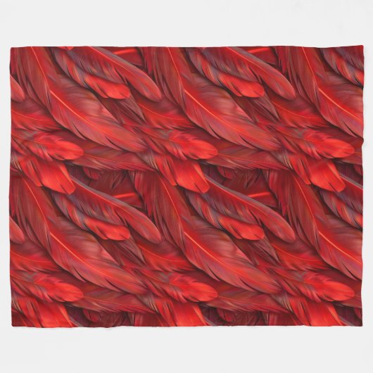 Moderne rode veren fleece deken (Voorkant (Horizontaal))