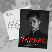 Moderne Rode Verf Splatter Foto Dank u Briefkaart