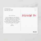 Moderne Rode Verf Splatter Foto Dank u Briefkaart (Achterkant)