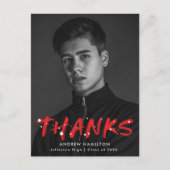 Moderne Rode Verf Splatter Foto Dank u Briefkaart (Voorkant)