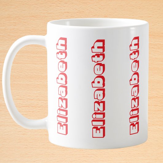 Moderne rode verticale naam gepersonaliseerd koffiemok
