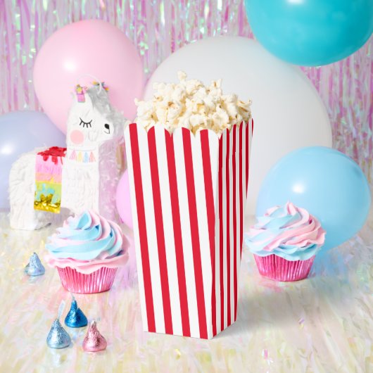 Moderne rode, verticale strepen patrooncadeau bedankdoosjes (Feest)