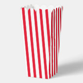 Moderne rode, verticale strepen patrooncadeau bedankdoosjes (Voorkant)