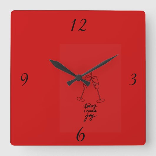 Moderne Rode Vierkante Wandklok Ontwerper Klok (Voorkant)