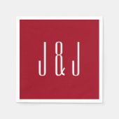 Moderne rode vlakte bruiloft servet (Voorkant)