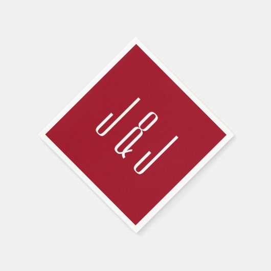 Moderne rode vlakte bruiloft servet (Hoek)