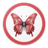 Moderne rode vlinder meisje lade knop (Voorkant)