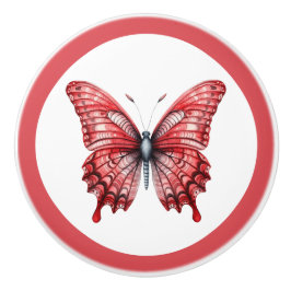 Moderne rode vlinder meisje lade knop