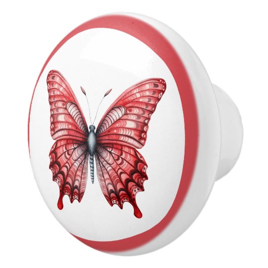 Moderne rode vlinder meisje lade knop (Rechts)