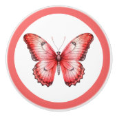 Moderne rode vlinder  meisje lade knop (Voorkant)