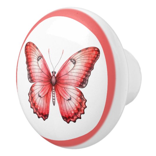 Moderne rode vlinder  meisje lade knop (Rechts)
