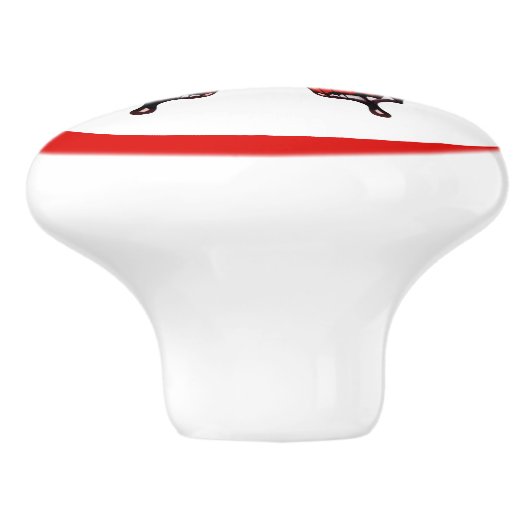 Moderne rode vlinder  meisje lade knop (Zijkant)