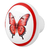 Moderne rode vlinder  meisje lade knop (Rechts)