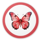 Moderne rode vlinder  meisje lade knop (Voorkant)