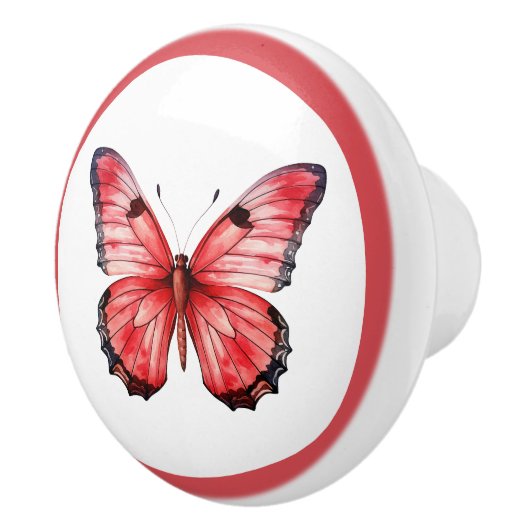 Moderne rode vlinder  meisje lade knop (Rechts)