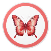 Moderne rode vlinder  meisje lade knop (Voorkant)