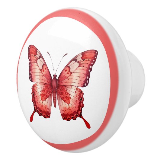 Moderne rode vlinder  meisje lade knop (Rechts)
