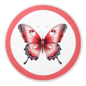 Moderne rode vlinder  meisje lade knop (Voorkant)