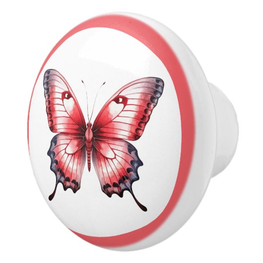 Moderne rode vlinder  meisje lade knop (Rechts)
