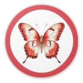 Moderne rode vlinder meisje lade knop (Voorkant)