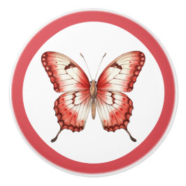 Moderne rode vlinder meisje lade knop