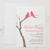 Moderne Rode Vogels Bridal Shower Invitations Kaart (Voorkant / Achterkant)