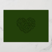 Moderne Rode Vreugde Vrolijke Kerstmis Hart Krans Folie Feestdagenkaart (Achterkant)