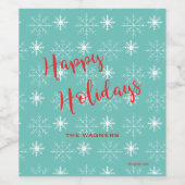 Moderne rode vrolijke feestdagen Personaliseer wij Wijn Etiket (Enkel label)