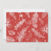 Moderne rode vrolijke & heldere stijlvolle kerstfo feestdagenkaart (Achterkant)