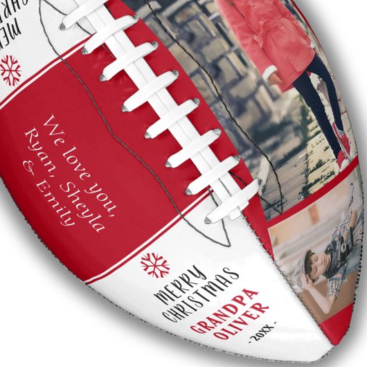 Moderne rode vrolijke kerst opa foto collage american football