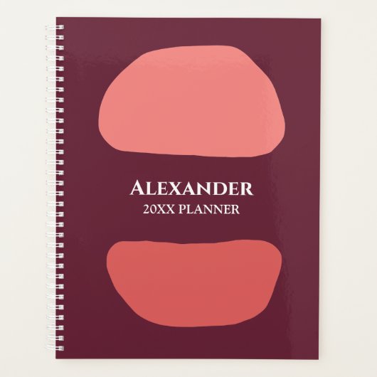 Moderne rode Waterverf personaliseren Planner (Voorkant)