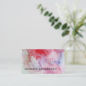 Moderne rode waterverf splaatstprofessioneel visitekaartje (Staand voorkant)