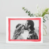 Moderne rode waterverflijst foto feestdagenkaart (Staand voorkant)