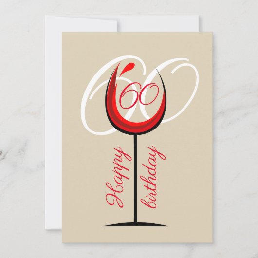 Moderne rode wijn 60e verjaardag (Voorkant)