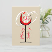 Moderne rode wijn 60e verjaardag (Staand voorkant)