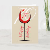 Moderne rode wijn 70e verjaardag kaart (Voorkant)