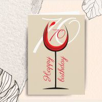 Moderne rode wijn 70e verjaardag