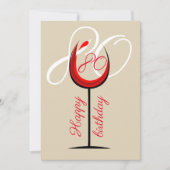 Moderne rode wijn Glass 80e Kaart op zaterdag (Voorkant)