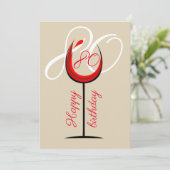 Moderne rode wijn Glass 80e Kaart op zaterdag (Staand voorkant)