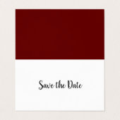 Moderne rode wijnkalender sla de datumkaart op visitekaartje (Buitenkant ongevouwen)