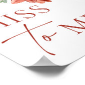 Moderne Rode Winter Kerstmis Miss naar Mrs Sign Poster (Hoek)