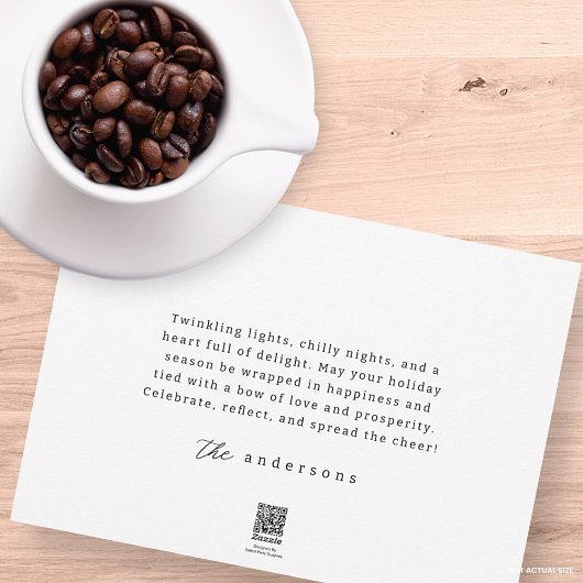 Moderne Rode Wit Blauwe Geruite Kerst Familie Foto Feestdagenkaart