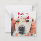 Moderne rode, witte, aangepaste fototekstdatum Ker Notitiekaartje (Voorkant)